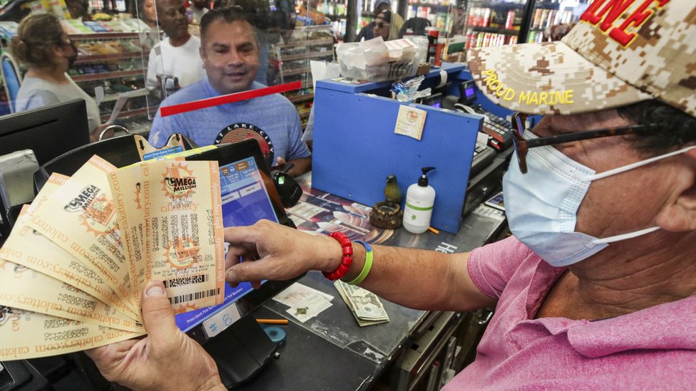 Mega Millions lottery tickets on sale in Hawthorne, California
