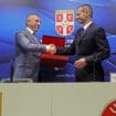 Predsednik UEFA Aleksander Čeferin i Slaviša Kokeza