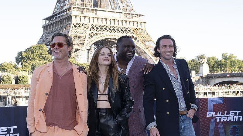 Bred Pit i ekipa filma Brzina metka na premijeri u Parizu 1