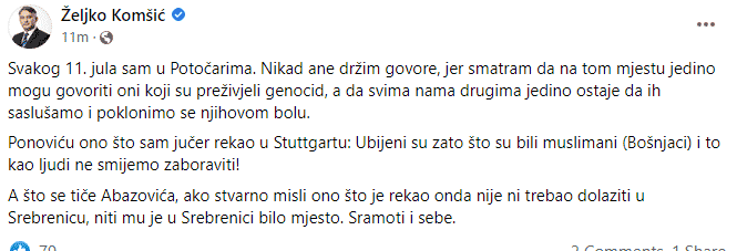 Džaferović: Genocid u Srebrenici je planski zločin s ciljem eliminacije Drine kao granice 3 Džaferović: Genocid u Srebrenici je planski zločin s ciljem eliminacije Drine kao granice 3