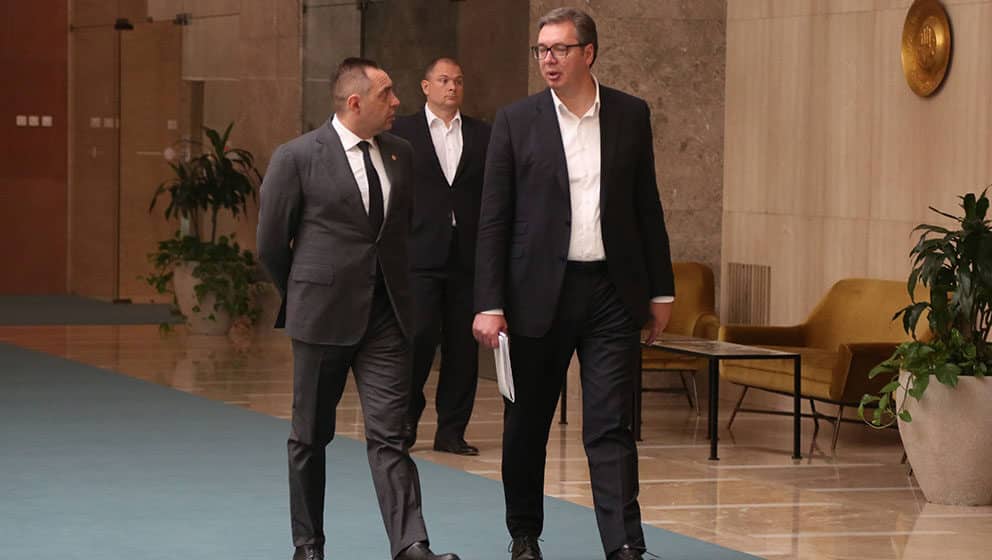 Predsednik Srbije Aleksandar Vucic i ministar unutrasnjih poslova Aleksandar Vulin