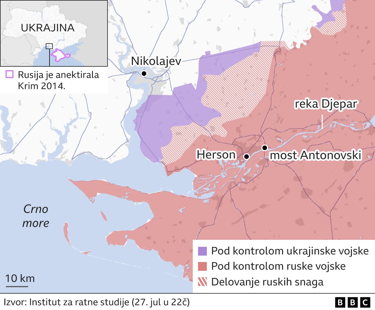 Rusija i Ukrajina: Situacija oko najveće evropske nuklearne elektrane u ukrajinskom Zaporožju je van kontrole, kažu iz UN 2 Herson mapa
