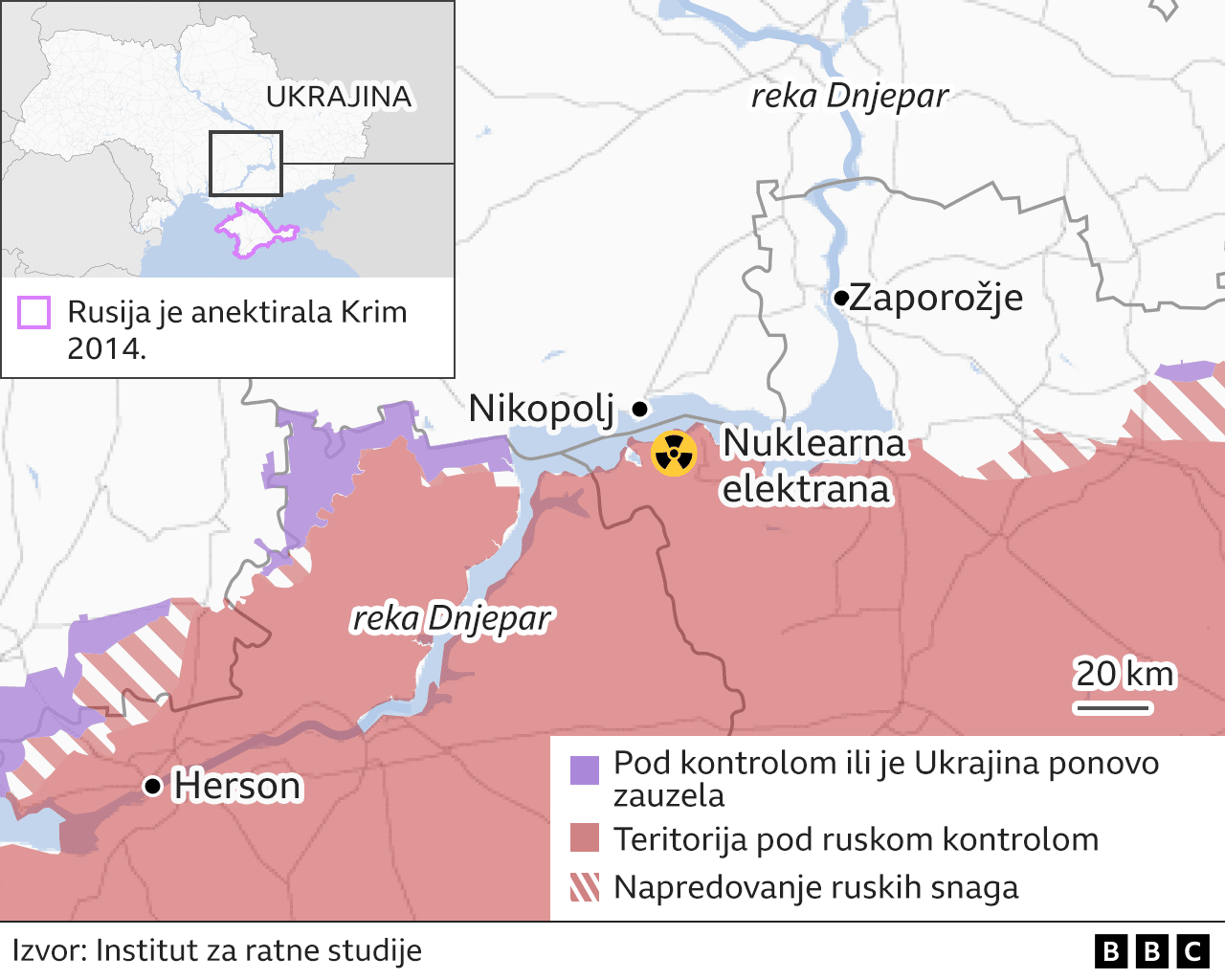 nuklearna elektrana u Zaporožju - mapa
