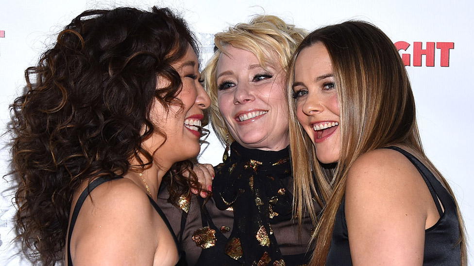 Sandra Oh, Anne Heche and Alicia Silverstone at the premiere of their film Catfight in 2017