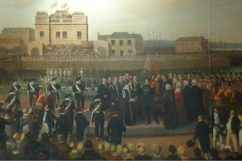 King George IV landing in Leith in August 1822