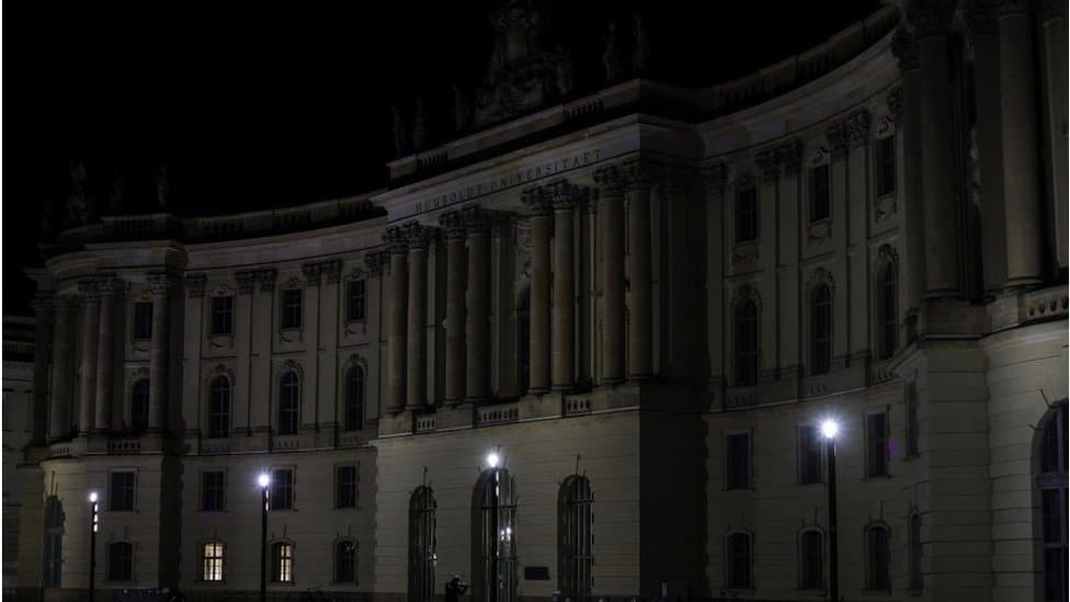 Lights off outside Berlin's Old Palace