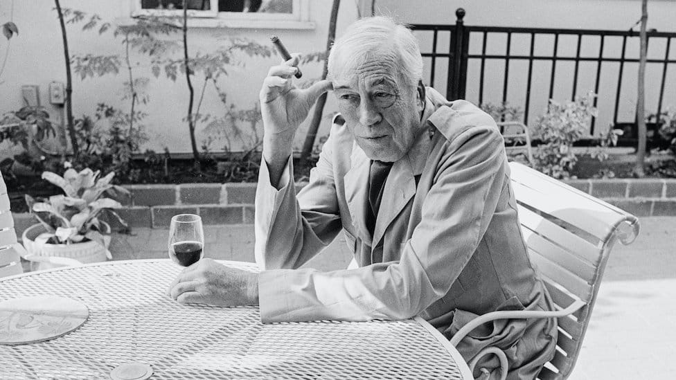 Actor, director, screenwriter John Huston (1906 – 1987) filming 'Alfred Hitchcock Presents Man From The South', Las Vegas, February 9, 1985.