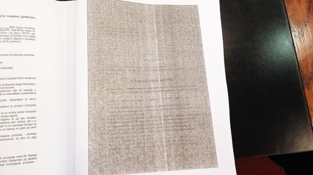 Marušić Jablanović: Nečitka biografija novog direktora Apotekarske ustanove Beograd pokazatelj netransparentosti 1