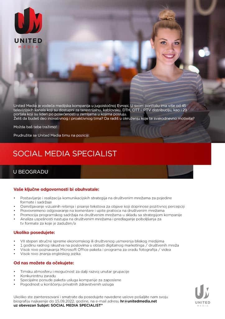 United Media raspisala konkurs za četiri pozicije - marketing menadžer, specijalista za društvene mreže, PR menadžer i PR asistent 3 United Media raspisala konkurs za četiri pozicije - marketing menadžer, specijalista za društvene mreže, PR menadžer i PR asistent 3