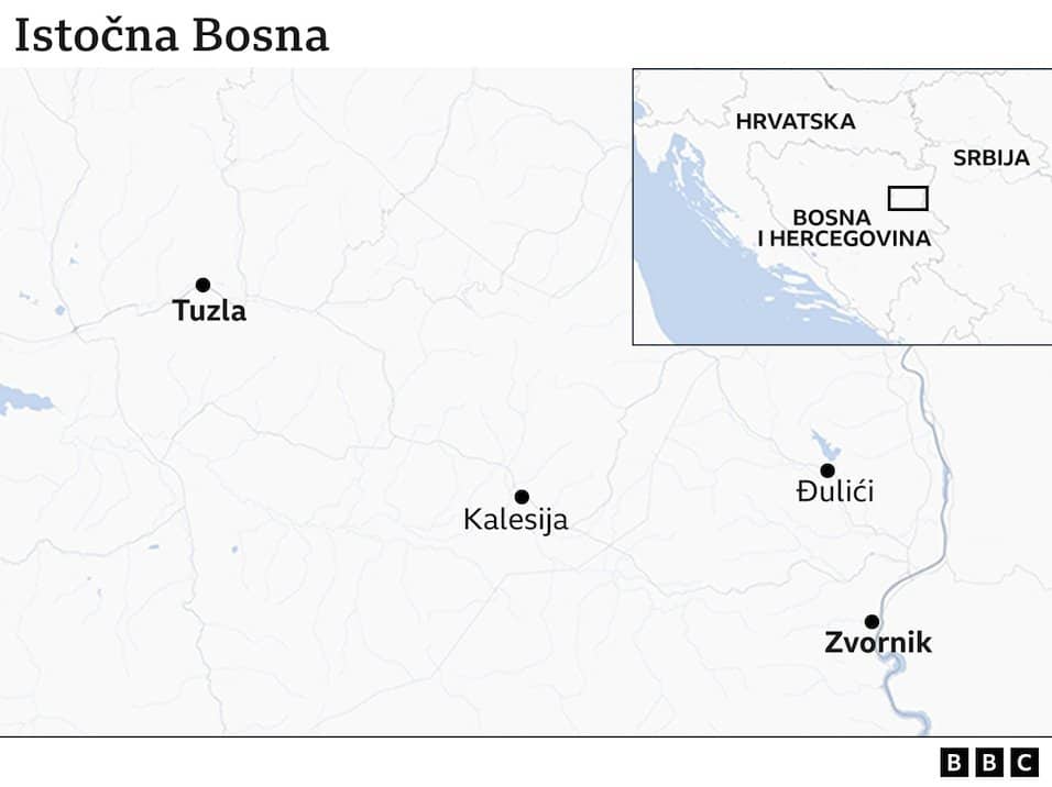 Mapa istočne Bosne