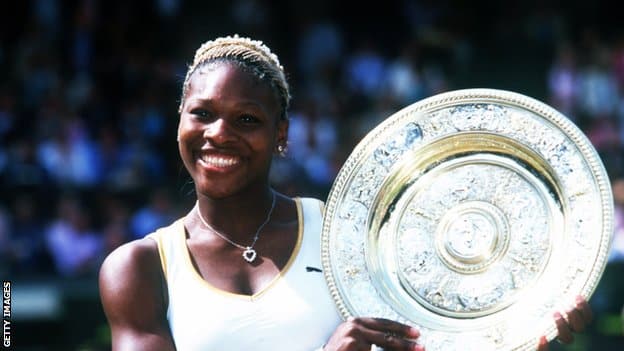 Serena Williams lifted the Wimbledon trophy in 2002