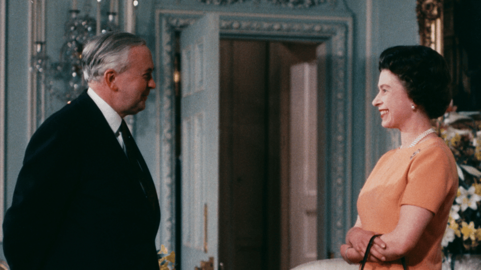 Harold Wilson with the Queen