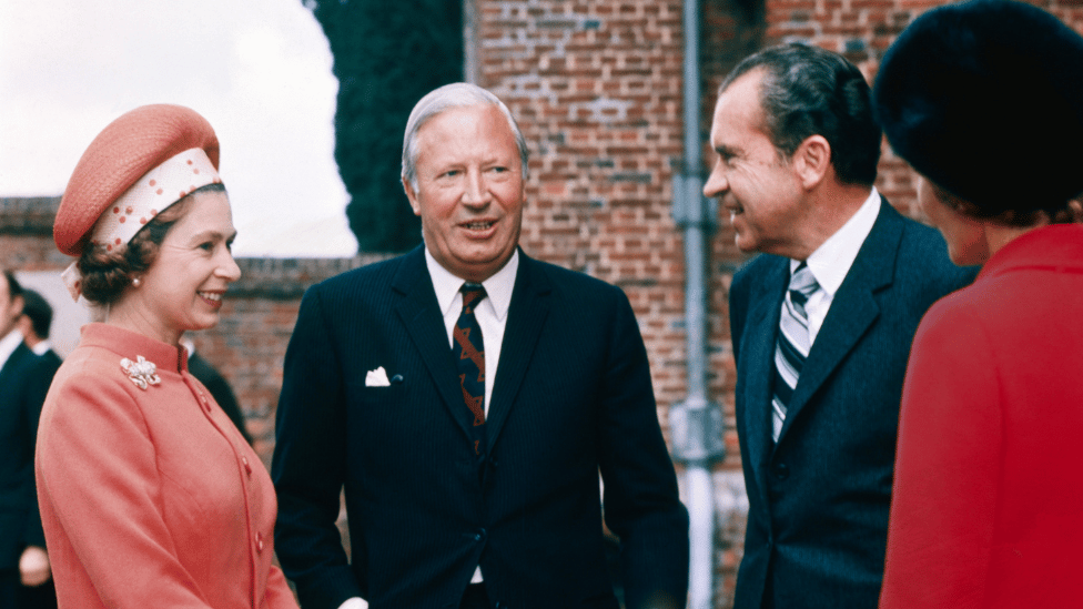 The Queen with Edward Heath, Richard Nixon and Pat Nixon
