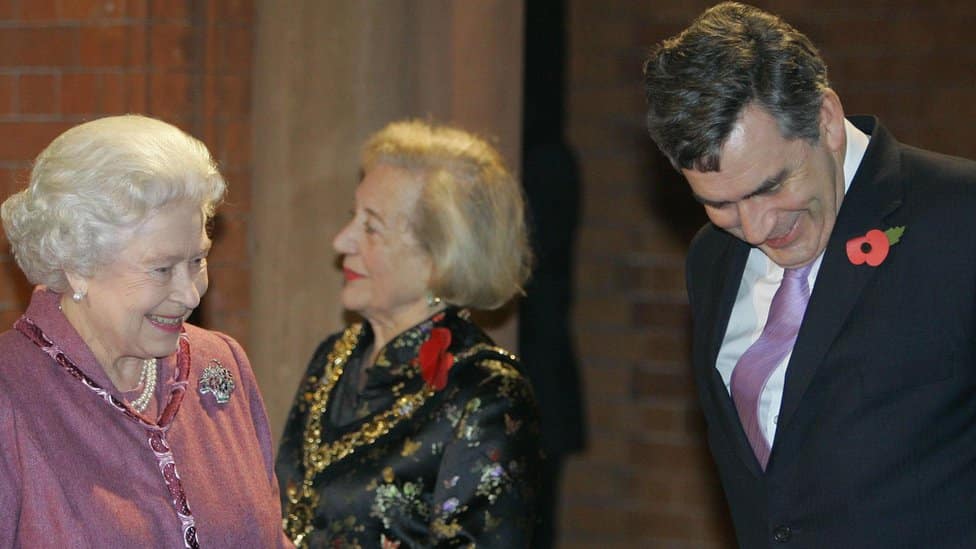 Gordon Brown with the Queen