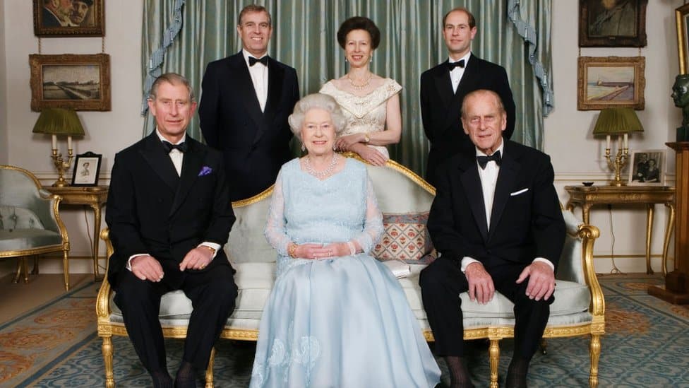 The Queen with her children and husband in 2007