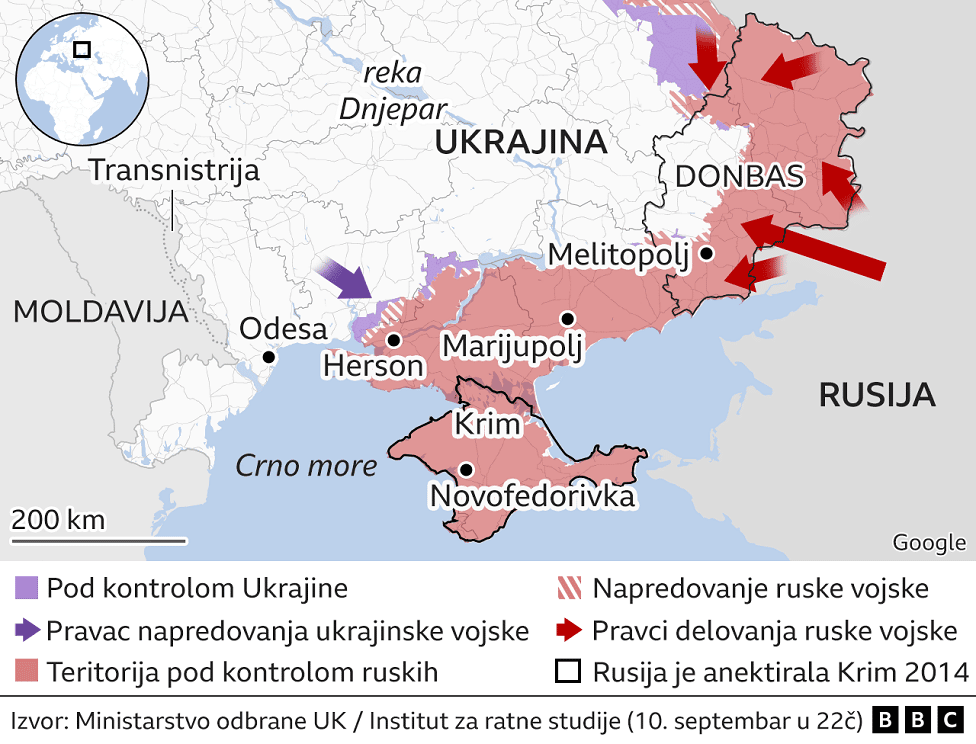 Mapa, jug Ukrajine