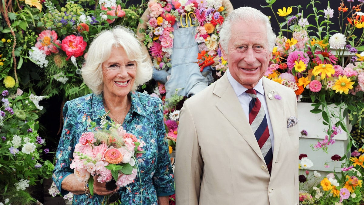 Queen Consort Camilla and King Charles at the Sandringham Flower Show, July 2022