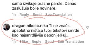 Narodni poslanik Zavetnika iz Vranja Dragan Nikolić vređao kolumnistu Danasa Alekseja Kišjuhasa na Instagram nalogu našeg portala 2 Narodni poslanik Zavetnika iz Vranja Dragan Nikolić vređao kolumnistu Danasa Alekseja Kišjuhasa na Instagram nalogu našeg portala 2