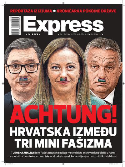 Na naslovnoj strani hrvatskog Express-a Vučić predstavljen kao nacista (FOTO) 2