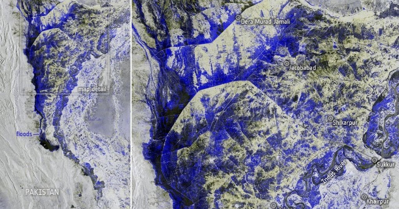 Novi satelitski snimci: Više od trećine teritorije Pakistana pod vodom (FOTO) 2