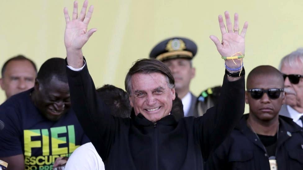 Brazil's President Jair Bolsonaro participates at a political event in Rio de Janeiro, Brazil, 7 September 2022