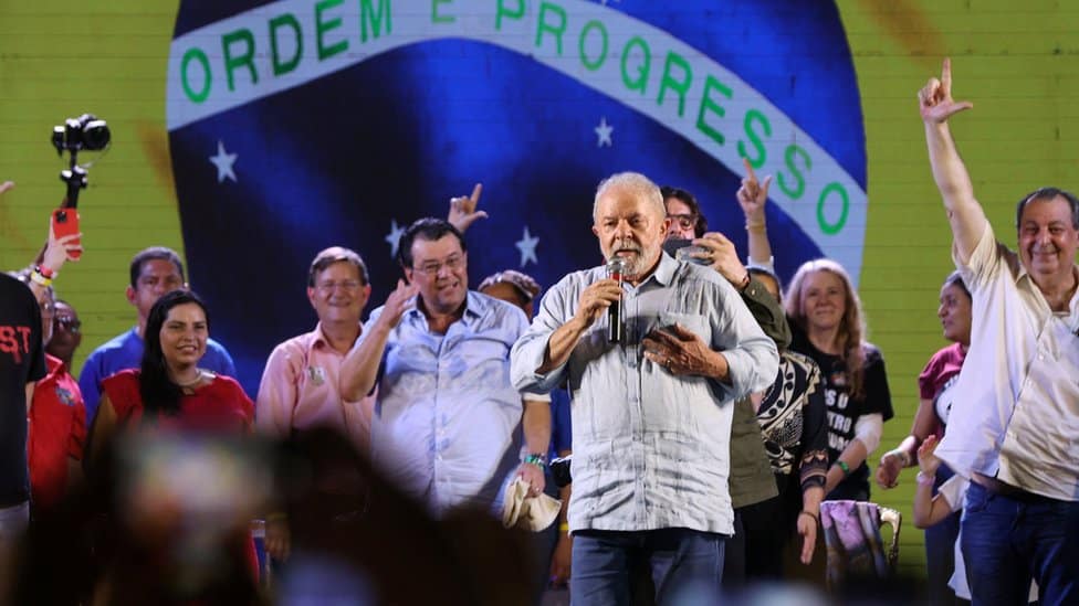 Former Brazilian president Lula at a campaign rally in Manaus.