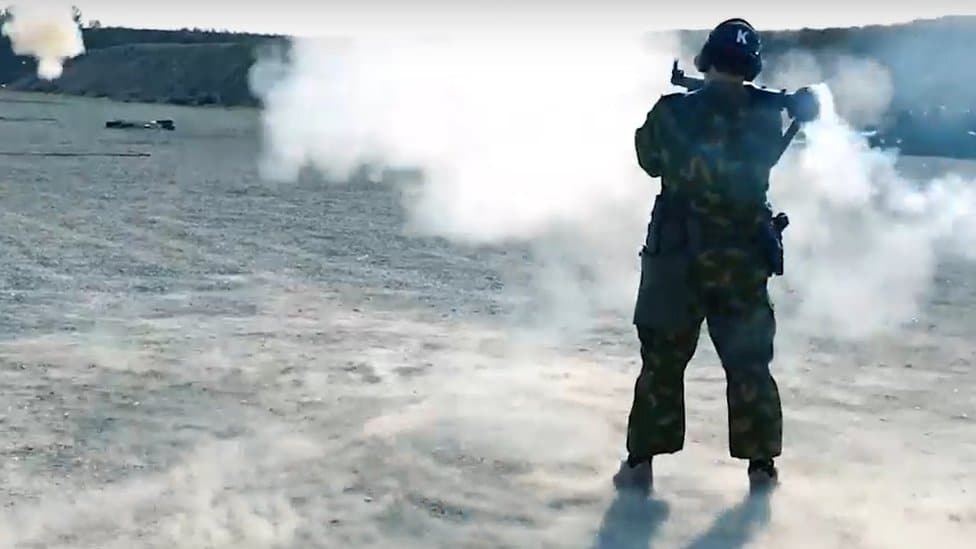 Screenshot from video of Kadyrov's sons undergoing training