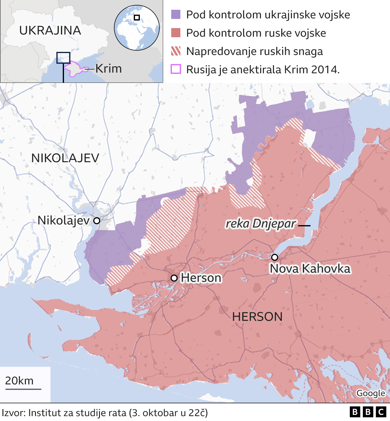 Ukrajina i Rusija: Napadi ruske vojske na Zaporožje, Ukrajinci tvrde da su zauzeli 400 kvadratnih kilometara u južnoj oblasti Herson 2 Ukrajina, Herson