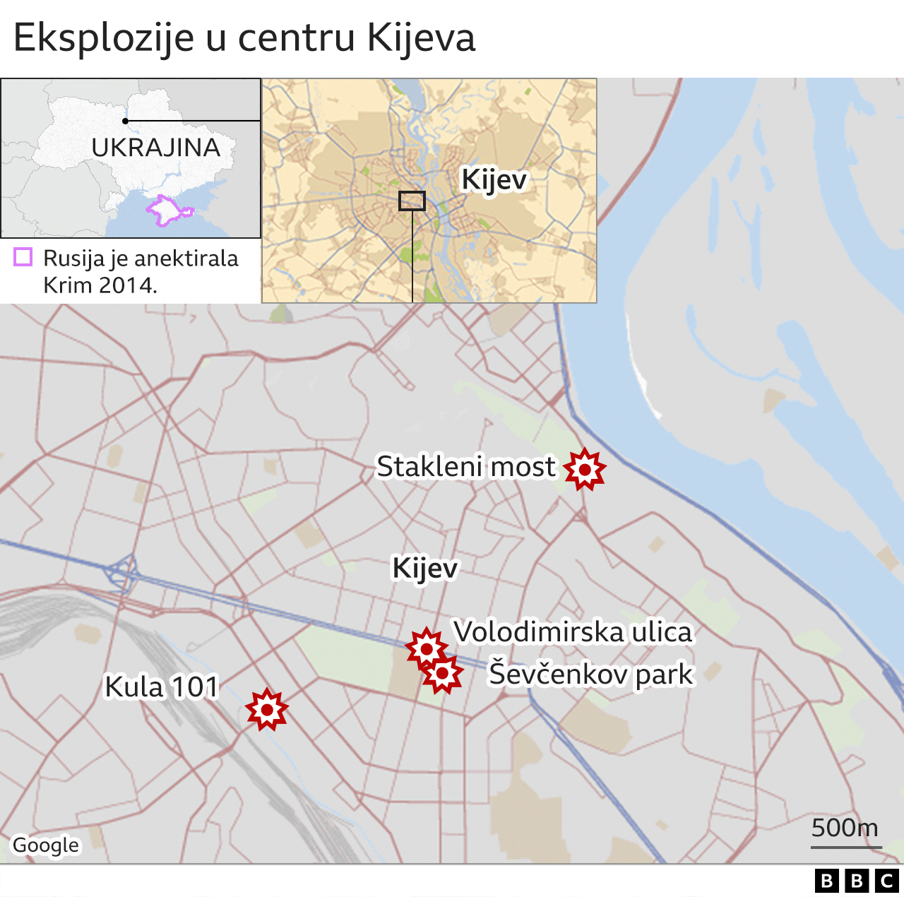 Rusija i Ukrajina: Novi ruski napadi širom Ukrajine, britanski obaveštajci tvrde da nema naznaka da Moskva namerava da iskoristi nukelarno oružje 9 Mapa