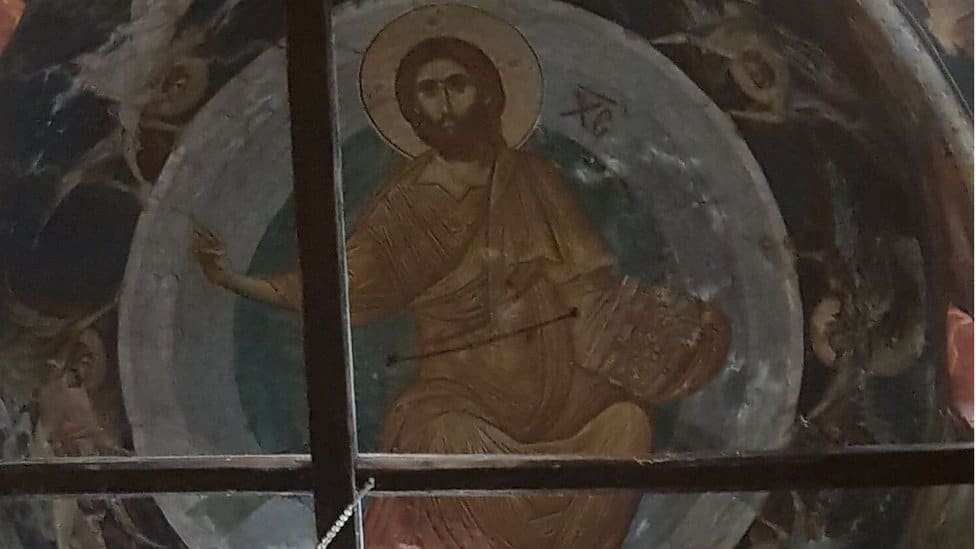 Isus pantokrator u kupoli Pećke patrijaršije