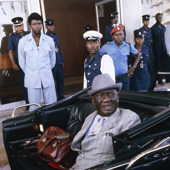 Siaka Stevens, president of Sierra Leone, during an African leaders summit in 1980