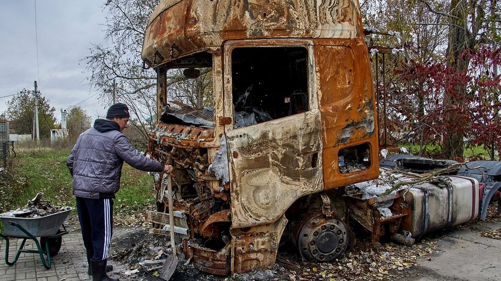 Uništeni kamion u oblasti Harkova