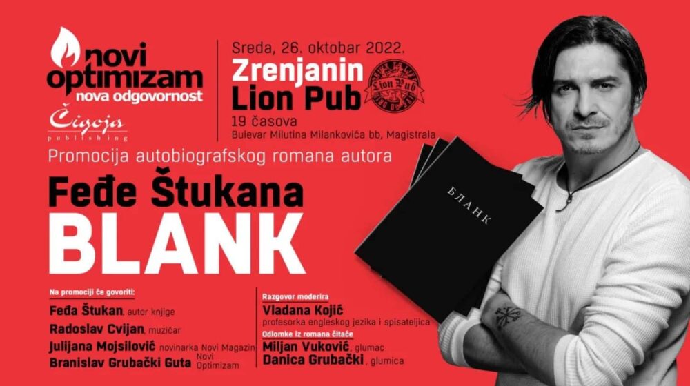 Promocija knjige "Blank" glumca Feđe Štukana u Zrenjaninu 1