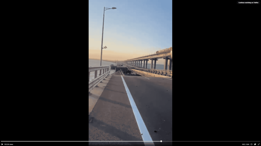 Početna procena štete od eksplozije na Krimskom mostu do 500 miliona rubalja 1