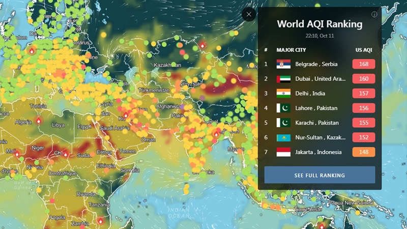 Beograd je večeras ponovo najzagađeniji grad na svetu 2 Beograd je večeras ponovo najzagađeniji grad na svetu 2