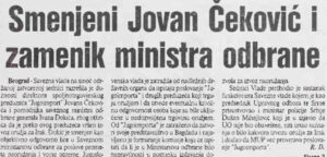 Pre 20 godina Beograd tresla afera oko izvoza oružja za Irak, smenjeni direktor Jugoimporta i pomoćnik ministra odbrane 2