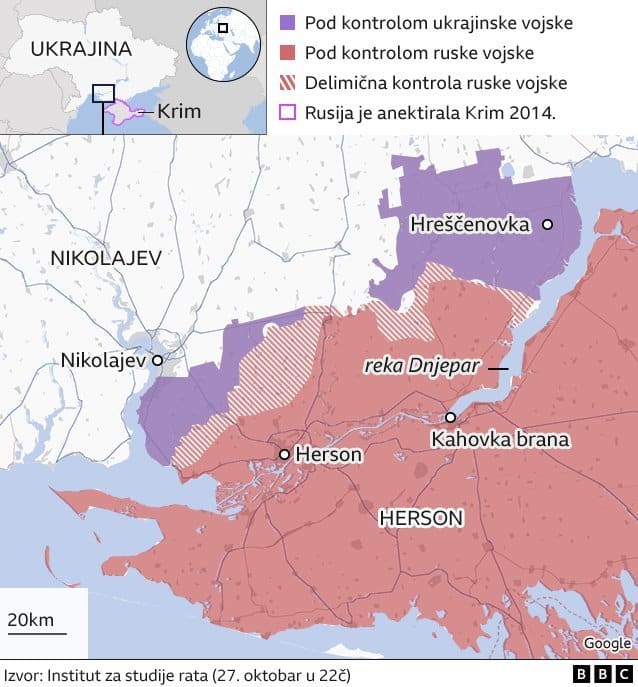 Rusija i Ukrajina: Zašto je kontrola nad Hersonom toliko važna 2 Mapa