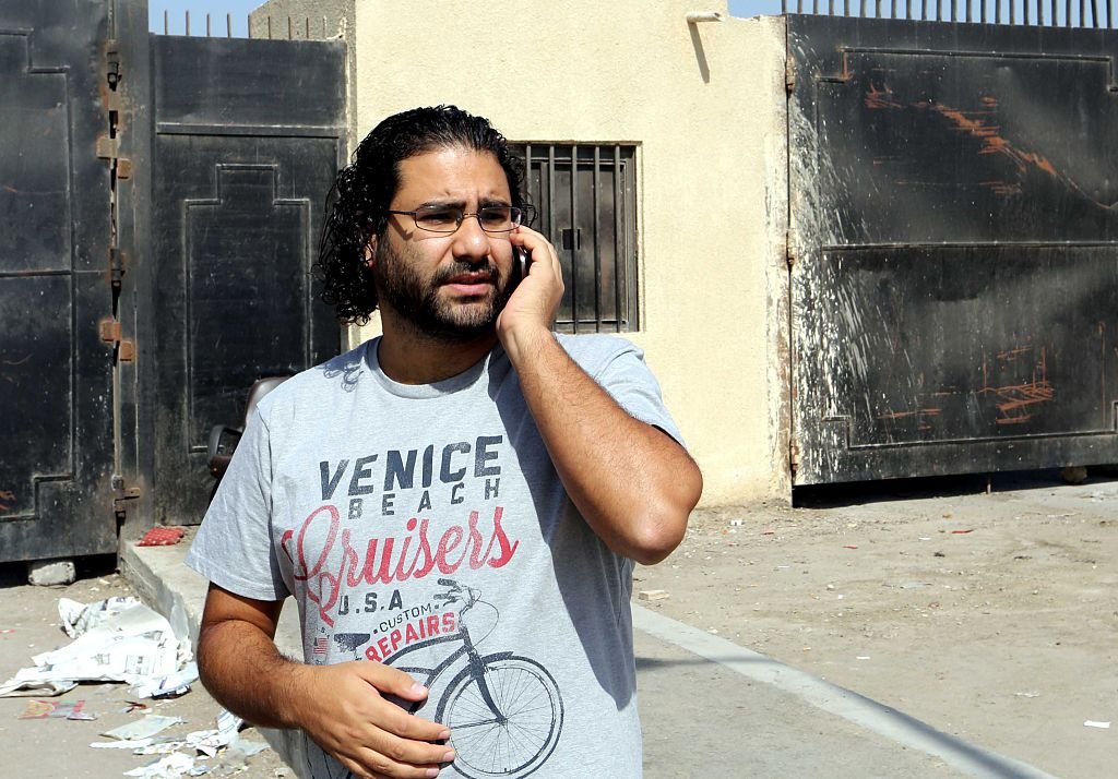 Alaa Abdel Fattah on the phone