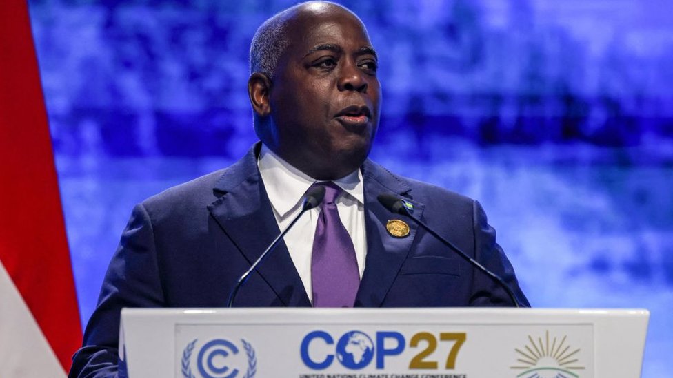 Klimatske promene i Samit COP27 u Egiptu: Vreme je da se plate klimatski dugovi, kažu lideri pogođenih zemalja 1 Bahamas Prime Minister Philip Davies told leaders to "get real"