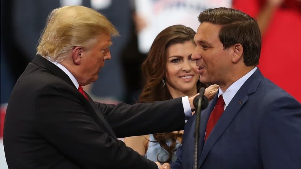 Trump and DeSantis share a stage and a hug