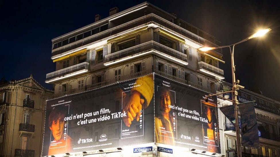 A TikTok billboard in the French city of Cannes