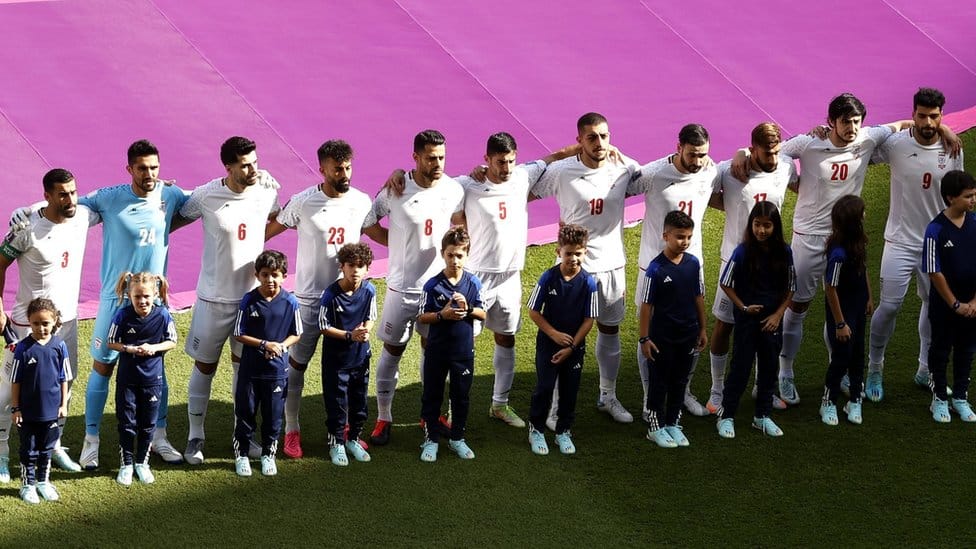 Iran before their World Cup game against Wales