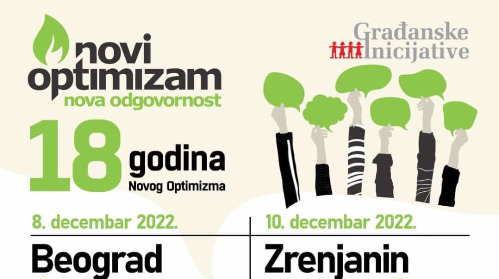 Novi Optimizam i Građanske inicijative najavljuju događaje povodom Međunarodnog dana ljudskih prava i rođendana Novog Optimizma 1