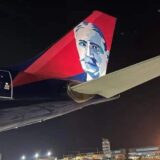 Avion Er Srbije sa likom Mihajla Pupina stigao u Srbiju 6