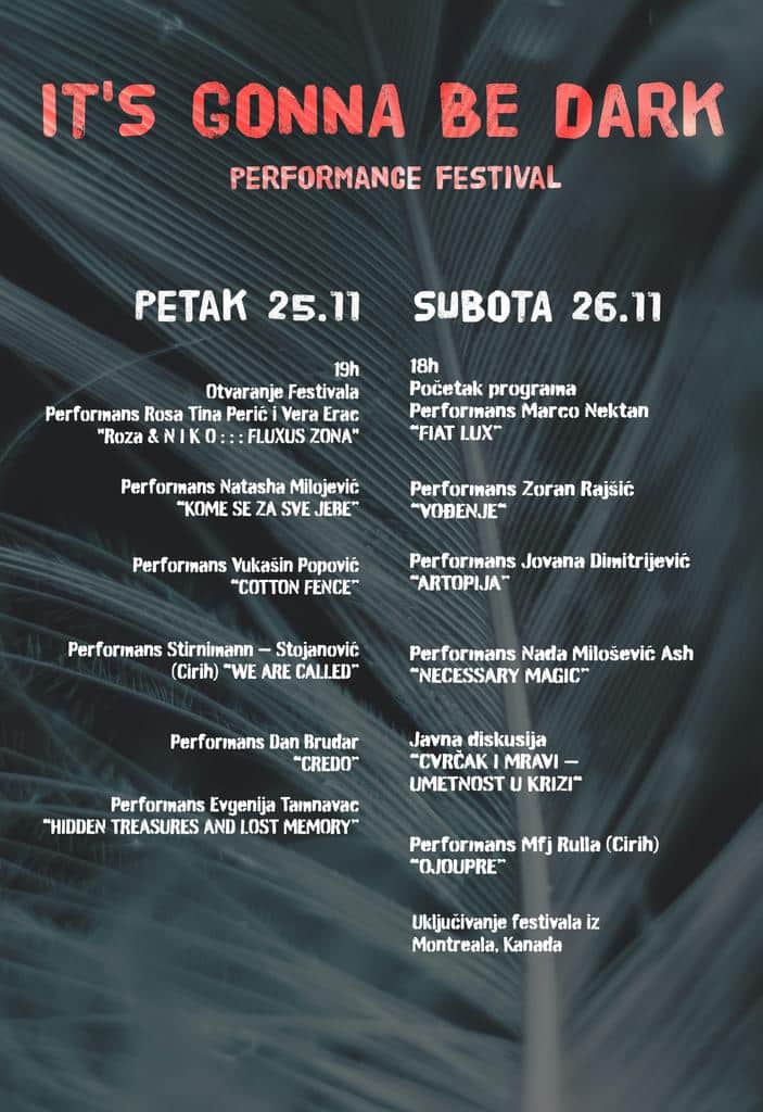 "It’s gonna be dark": Internacionalni festival performansa u Beogradu 2