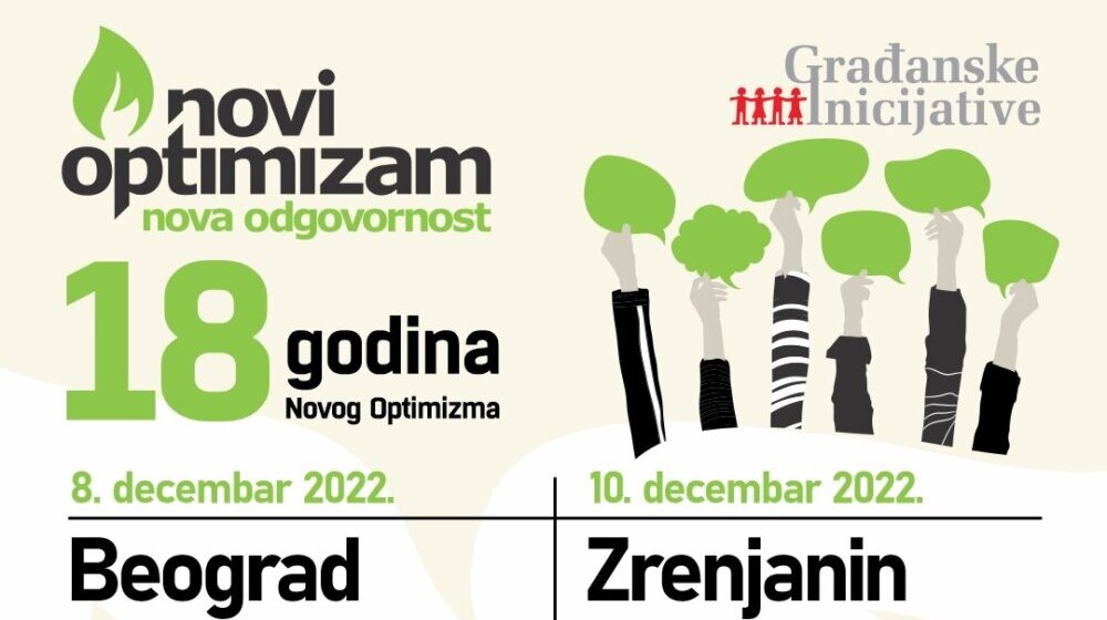 Obeležava se 18 godina rada i postojanja Novog Optimizma 8. decembra u Beogradu i 10. decembra u Zrenjaninu 18