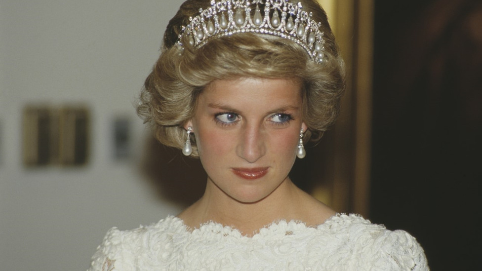 Princess Diana wearing a tiara