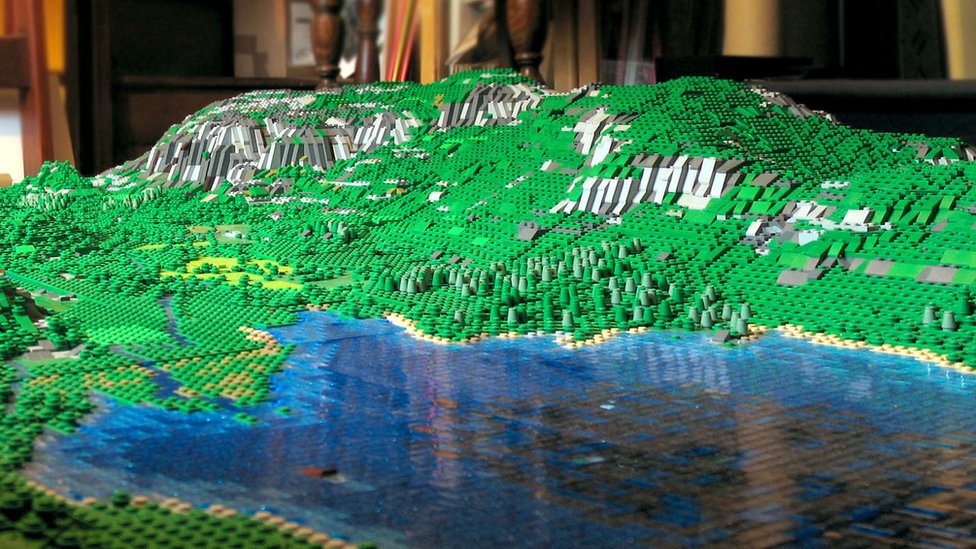 Lego model of the Lake District