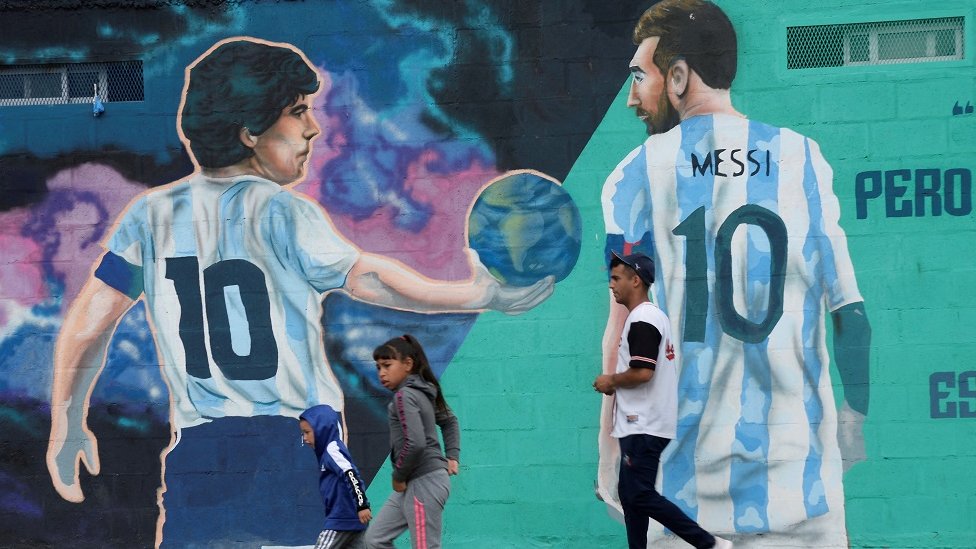 Maradona i Mesi grafit u Buenos Ajresu