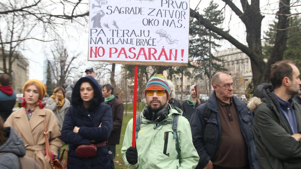 Održan protest portiv Nacrta zakona o unutrašnjim poslovima: Ako se taj akt usvoji Srbija će postati crna rupa Evrope 1